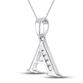 Sparkling Diamond Initial Pendant: Personalized Elegance in 10kt White Gold - Splendid Jewellery