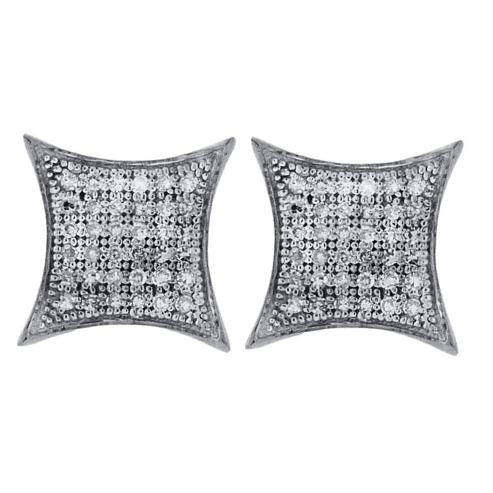 Sparkling Diamond Square Kite Cluster Earrings - Splendid Jewellery