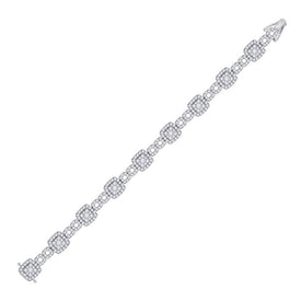 Sparkling Diamond Square Link Bracelet in 14kt White Gold - 5 - 3/4 Cttw - Splendid Jewellery