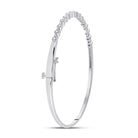 Sparkling Diamond Stackable Bangle Bracelet in 10kt White Gold - 3/8 Cttw - Splendid Jewellery