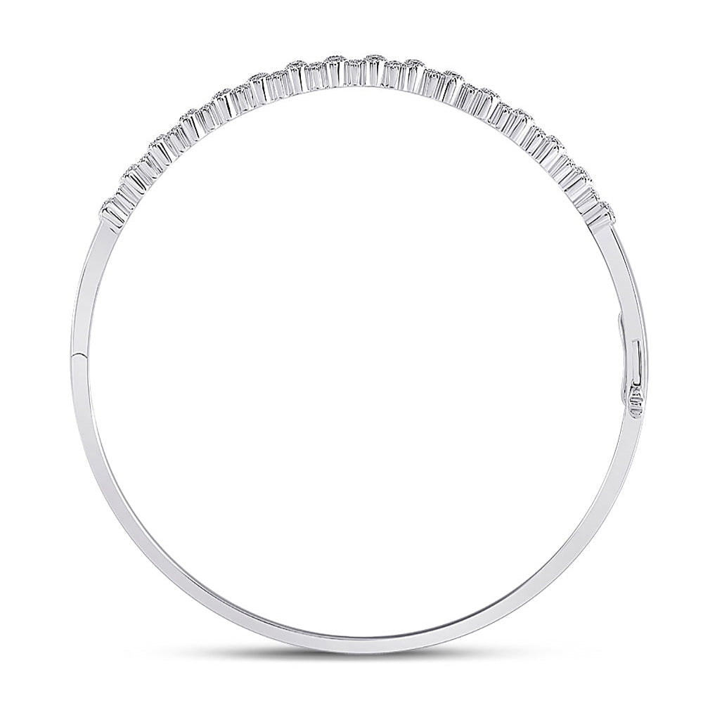 Sparkling Diamond Stackable Bangle Bracelet in 10kt White Gold - 3/8 Cttw - Splendid Jewellery