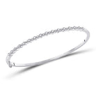 Sparkling Diamond Stackable Bangle Bracelet in 10kt White Gold - 3/8 Cttw - Splendid Jewellery