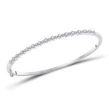 Load image into Gallery viewer, Sparkling Diamond Stackable Bangle Bracelet in 10kt White Gold - 3/8 Cttw - Splendid Jewellery