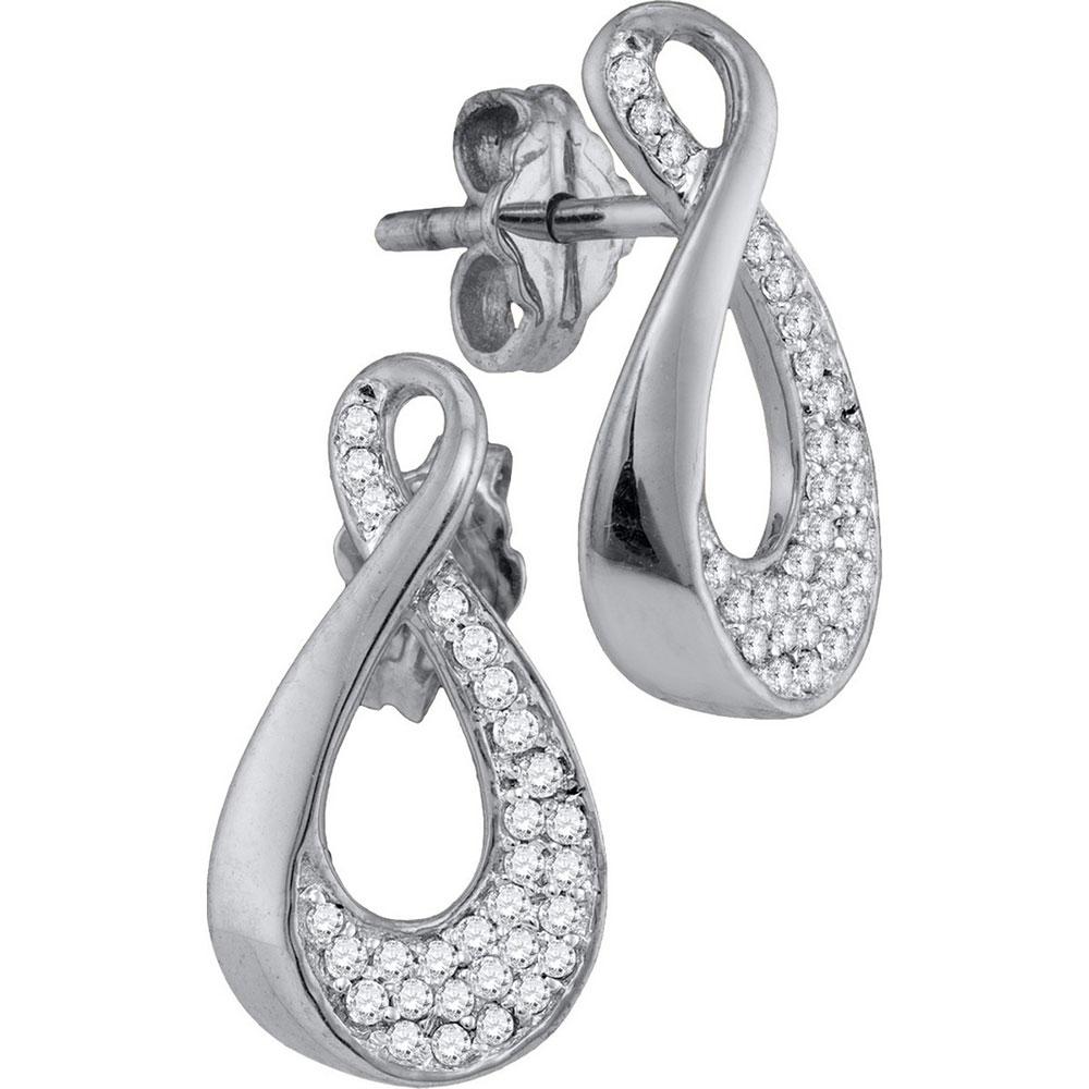 Sparkling Diamond Teardrop Cluster Earrings in 10kt White Gold - Splendid Jewellery