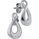 Sparkling Diamond Teardrop Cluster Earrings in 10kt White Gold - Splendid Jewellery