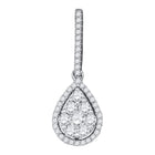Sparkling Diamond Teardrop Pendant - 10kt White Gold, 3/4 Cttw - Splendid Jewellery
