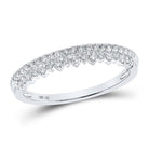 Sparkling Elegance: 10kt White Gold Diamond Stackable Band Ring - Splendid Jewellery