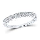 Sparkling Elegance: 10kt White Gold Diamond Stackable Band Ring - Splendid Jewellery