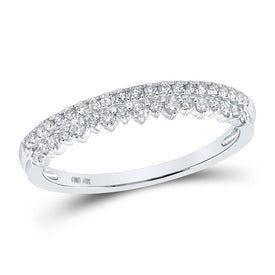 Sparkling Elegance: 10kt White Gold Diamond Stackable Band Ring - Splendid Jewellery
