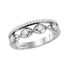 Sparkling Elegance: 10kt White Gold Womens Round Diamond Band Ring 1/2 Cttw - Splendid Jewellery