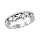Sparkling Elegance: 10kt White Gold Womens Round Diamond Band Ring 1/2 Cttw - Splendid Jewellery