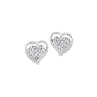 Sparkling Heart Cluster Diamond Earrings - 10kt White Gold Women's Jewelry - Splendid Jewellery