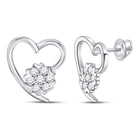 Sparkling Heart - Shaped Diamond Earrings in 10kt White Gold - Splendid Jewellery