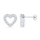 Sparkling Heart - Shaped Diamond Earrings in 10kt White Gold - Splendid Jewellery