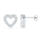 Sparkling Heart - Shaped Diamond Earrings in 10kt White Gold - Splendid Jewellery