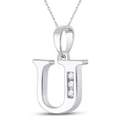 Sparkling Initial Diamond Pendant in 10kt White Gold - Personalized Elegance at Its Finest - Splendid Jewellery