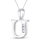 Sparkling Initial Diamond Pendant in 10kt White Gold - Personalized Elegance at Its Finest - Splendid Jewellery