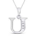 Sparkling Initial Diamond Pendant in 10kt White Gold - Personalized Elegance at Its Finest - Splendid Jewellery