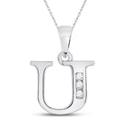 Sparkling Initial Diamond Pendant in 10kt White Gold - Personalized Elegance at Its Finest - Splendid Jewellery
