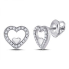 Sparkling Love: 10kt White Gold Diamond Heart Earrings - Splendid Jewellery