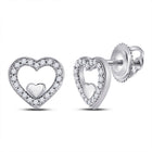 Sparkling Love: 10kt White Gold Diamond Heart Earrings - Splendid Jewellery