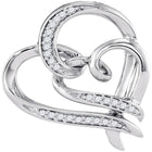 Sparkling Love: 10kt White Gold Diamond Heart Pendant - Splendid Jewellery