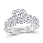 Sparkling Love: 14kt White Gold Diamond Bridal Wedding Ring Band Set - Splendid Jewellery