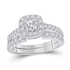 Sparkling Love: 14kt White Gold Diamond Bridal Wedding Ring Band Set - Splendid Jewellery