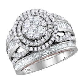 Sparkling Love Symphony | 14kt Two - tone Gold Diamond Bridal Wedding Ring Band Set 2 Cttw | Splendid Jewellery - Splendid Jewellery