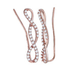 Sparkling Rose Gold Diamond Climber Earrings - 1/2 Cttw - Splendid Jewellery