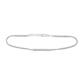 Sparkling Silver Diamond Bar Bracelet - Splendid Jewellery
