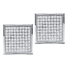 Sparkling Square Diamond Earrings in 10kt White Gold by Splendid Jewellery - Splendid Jewellery