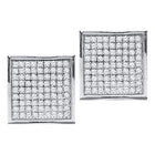 Sparkling Square Diamond Earrings in 10kt White Gold by Splendid Jewellery - Splendid Jewellery