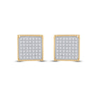 Sparkling Square Diamond Earrings in 10kt Yellow Gold - Splendid Jewellery