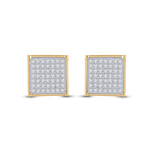 Load image into Gallery viewer, Sparkling Square Diamond Earrings in 10kt Yellow Gold - Splendid Jewellery