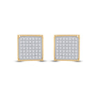 Sparkling Square Diamond Earrings in 10kt Yellow Gold - Splendid Jewellery