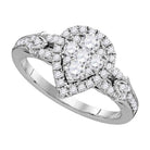Sparkling Starlight 14kt White Gold Diamond Cluster Bridal Wedding Engagement Ring - Splendid Jewellery