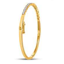 Load image into Gallery viewer, Sparkling Sunburst Diamond Bangle Bracelet in 10kt Yellow Gold (1/2 Cttw) - Splendid Jewellery