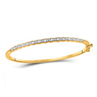Sparkling Sunburst Diamond Bangle Bracelet in 10kt Yellow Gold (1/2 Cttw) - Splendid Jewellery
