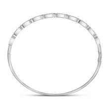 Load image into Gallery viewer, Sparkling White Gold Diamond Stackable Bangle Bracelet - 1/2 Carat Total Weight - Splendid Jewellery