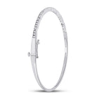 Sparkling White Gold Diamond Stackable Bangle Bracelet - 1/2 Carat Total Weight - Splendid Jewellery