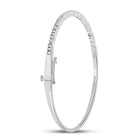 Sparkling White Gold Diamond Stackable Bangle Bracelet - 1/2 Carat Total Weight - Splendid Jewellery