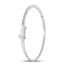 Sparkling White Gold Diamond Stackable Bangle Bracelet - 1/2 Carat Total Weight - Splendid Jewellery
