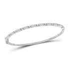 Sparkling White Gold Diamond Stackable Bangle Bracelet - 1/2 Carat Total Weight - Splendid Jewellery
