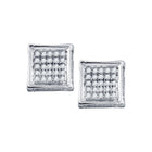 Sparkling White Gold Square Diamond Earrings for Men - 1/8 Cttw - Splendid Jewellery