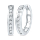 Splendid Jewellery 10kt White Gold Diamond Channel - Set Hoop Earrings - Splendid Jewellery