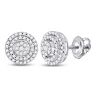 Splendid Jewellery 10kt White Gold Diamond Cluster Circle Earrings - Radiant Brilliance Collection - Splendid Jewellery