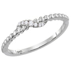 Splendid Jewellery 10kt White Gold Diamond Crossover Stackable Band Ring - Splendid Jewellery