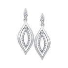 Splendid Jewellery 10kt White Gold Diamond Double Oval Dangle Earrings - Splendid Jewellery