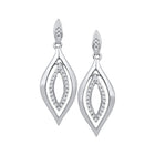 Splendid Jewellery 10kt White Gold Diamond Double Oval Dangle Earrings - Splendid Jewellery